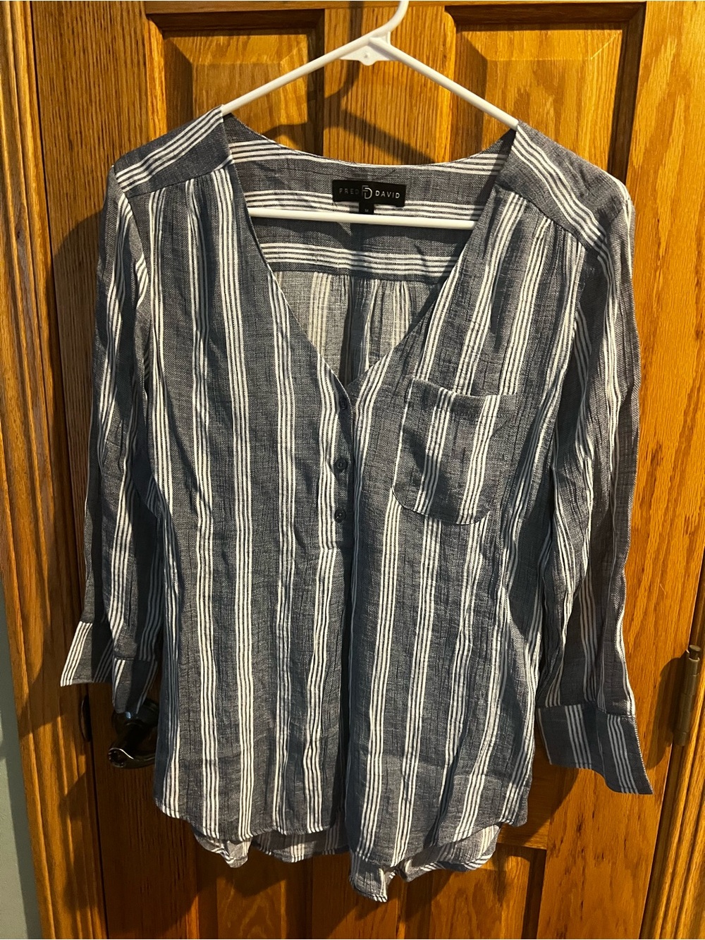 Fred David, Gray and White Striped Men’s Shorts